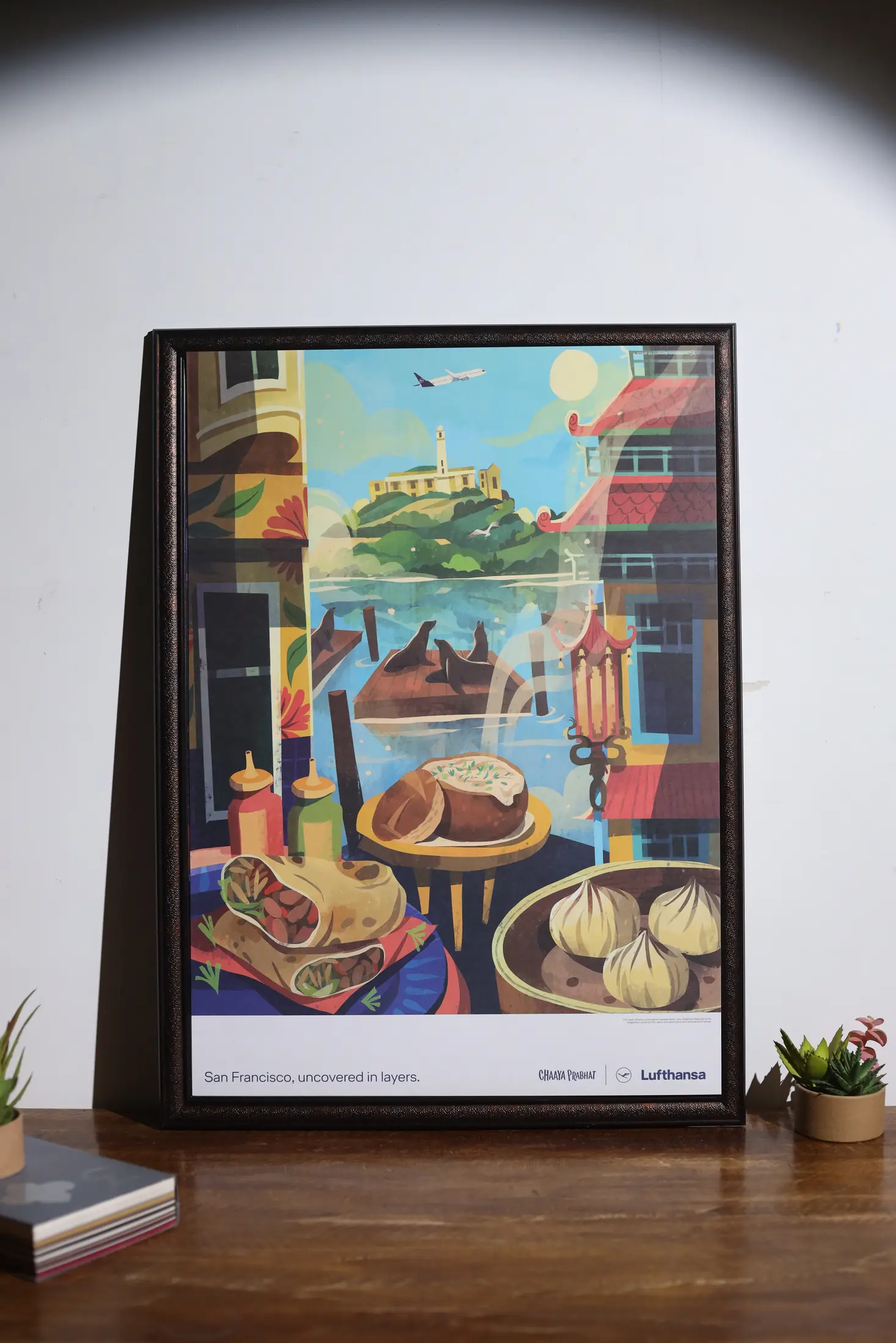 A framed custom illustration produced by Studio FYUL